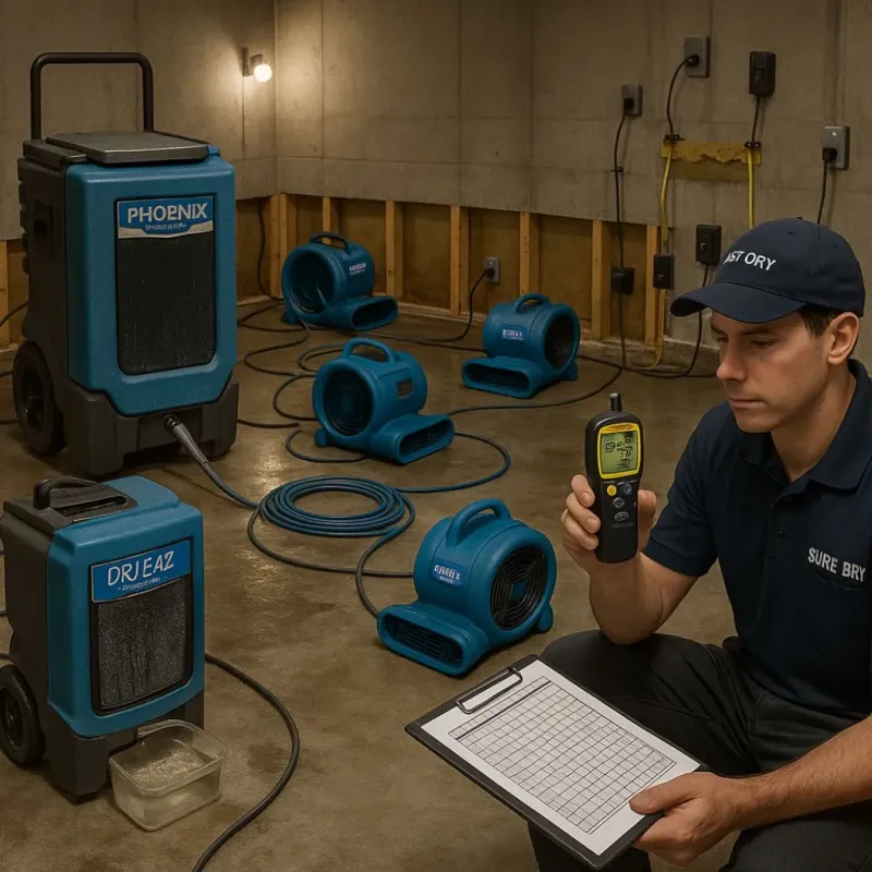 Structural Drying and Dehumidification process in Auburn, IL